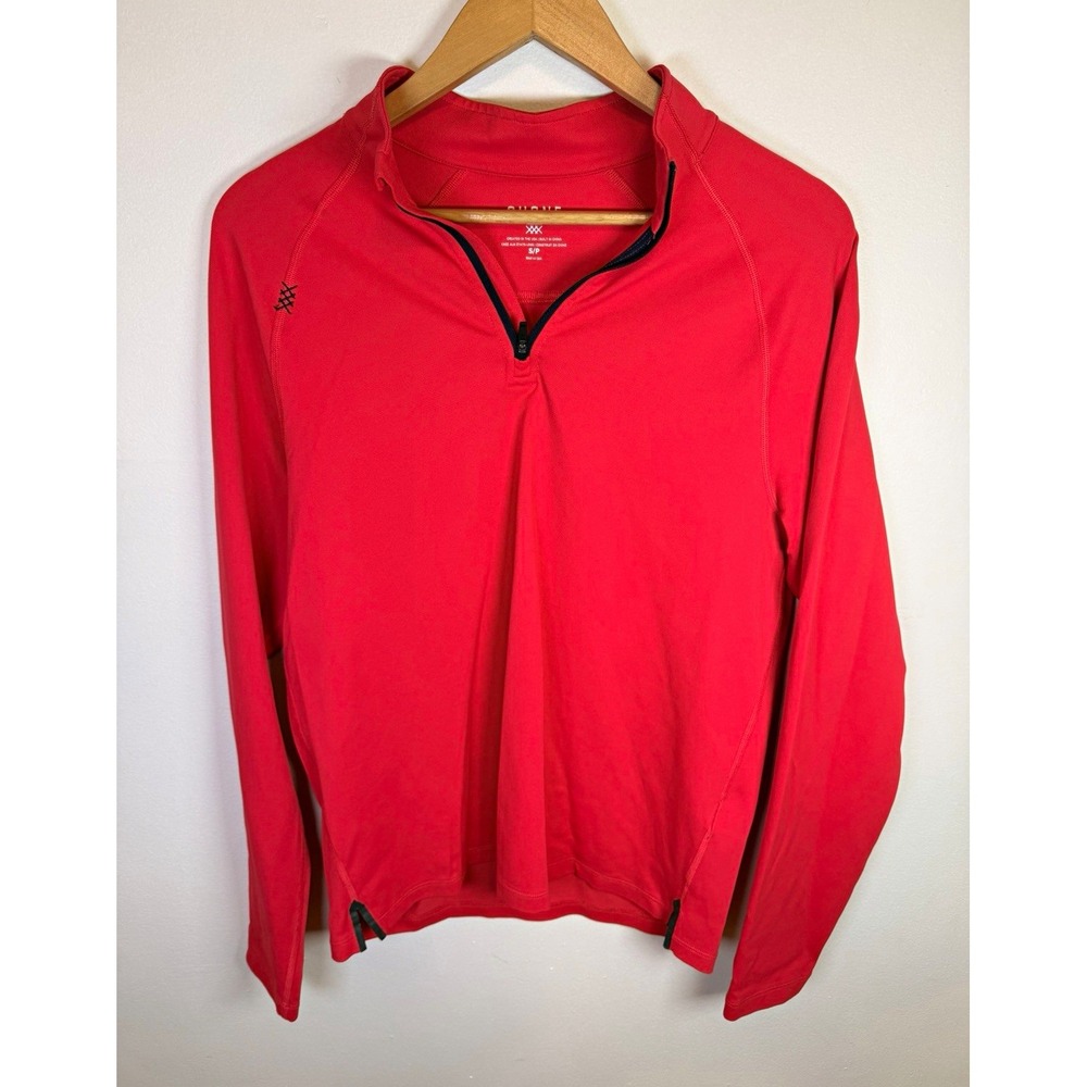 Rhone Womens Quarter Zip Pullover Small Red Performance Stretch Athletic Running